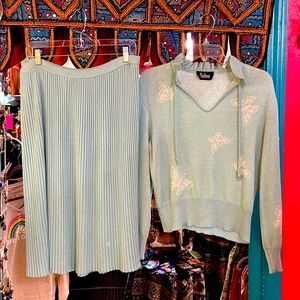 Dalton vintage ribbed skirt and sweater set